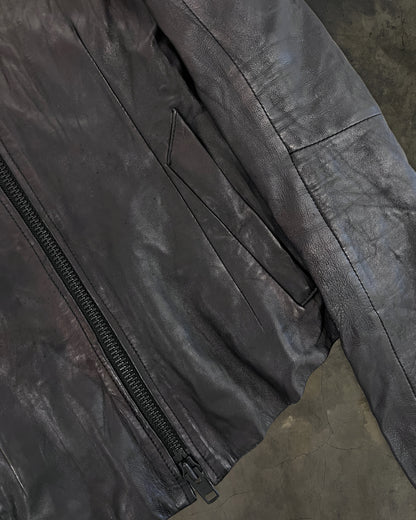 EKAM CALFSKIN LEATHER INTARSIA JACKET