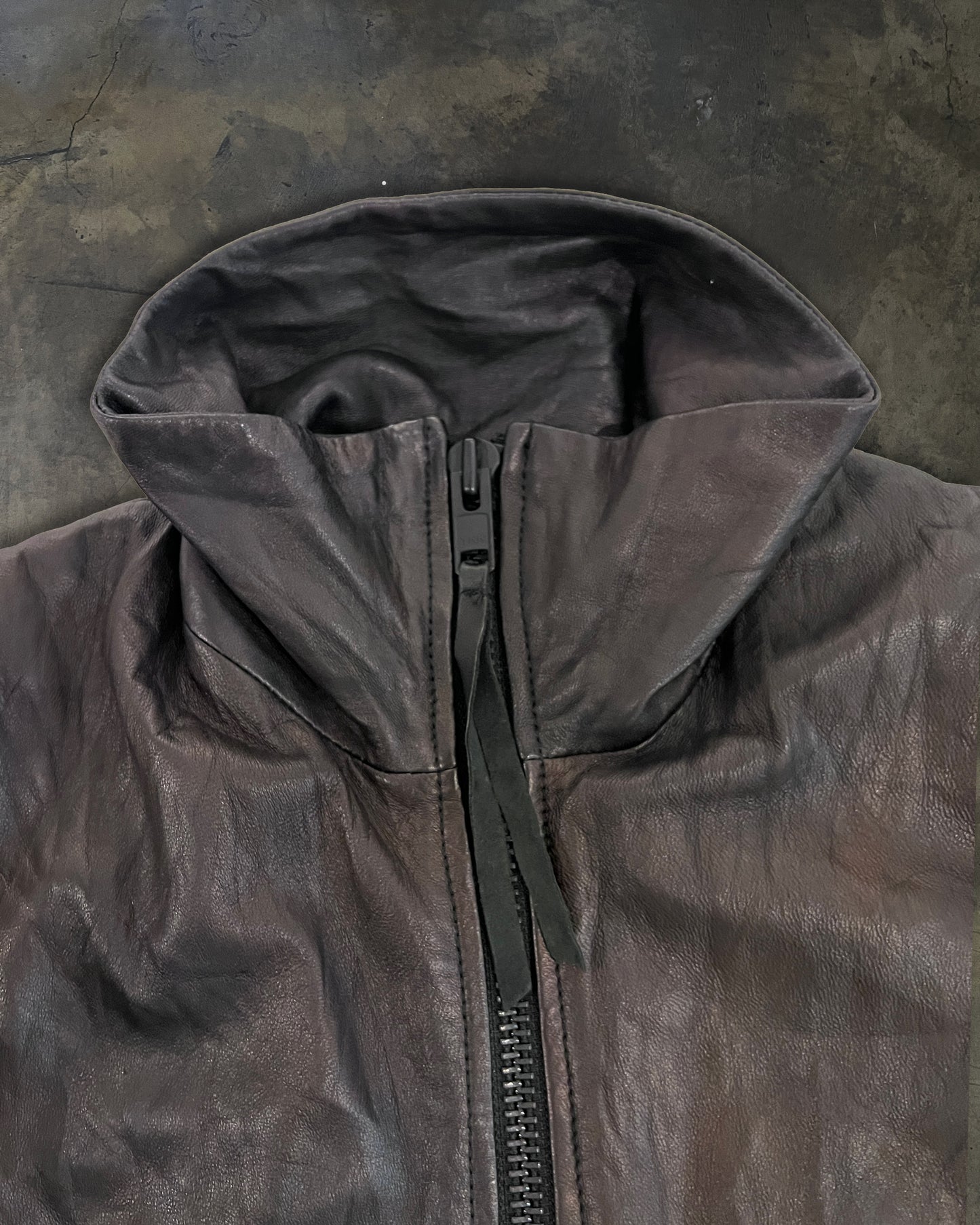 EKAM CALFSKIN LEATHER INTARSIA JACKET