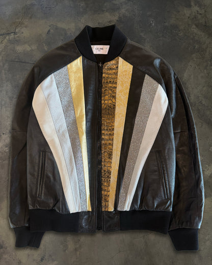 1/1 CELINE SS2022 PYTHON/CROC EMBOSSED PANELED BOMBER