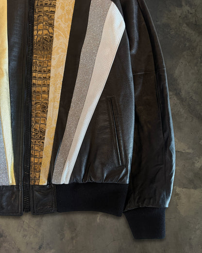 1/1 CELINE SS2022 PYTHON/CROC EMBOSSED PANELED BOMBER