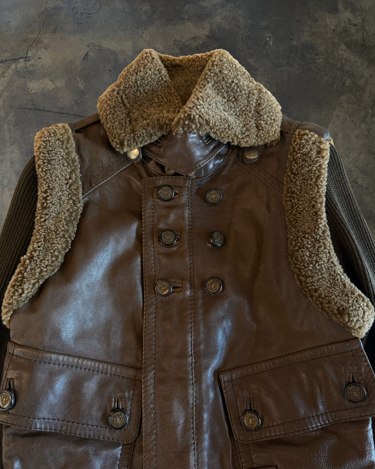 GUCCI FW2008 LEATHER SHEARLING JACKET