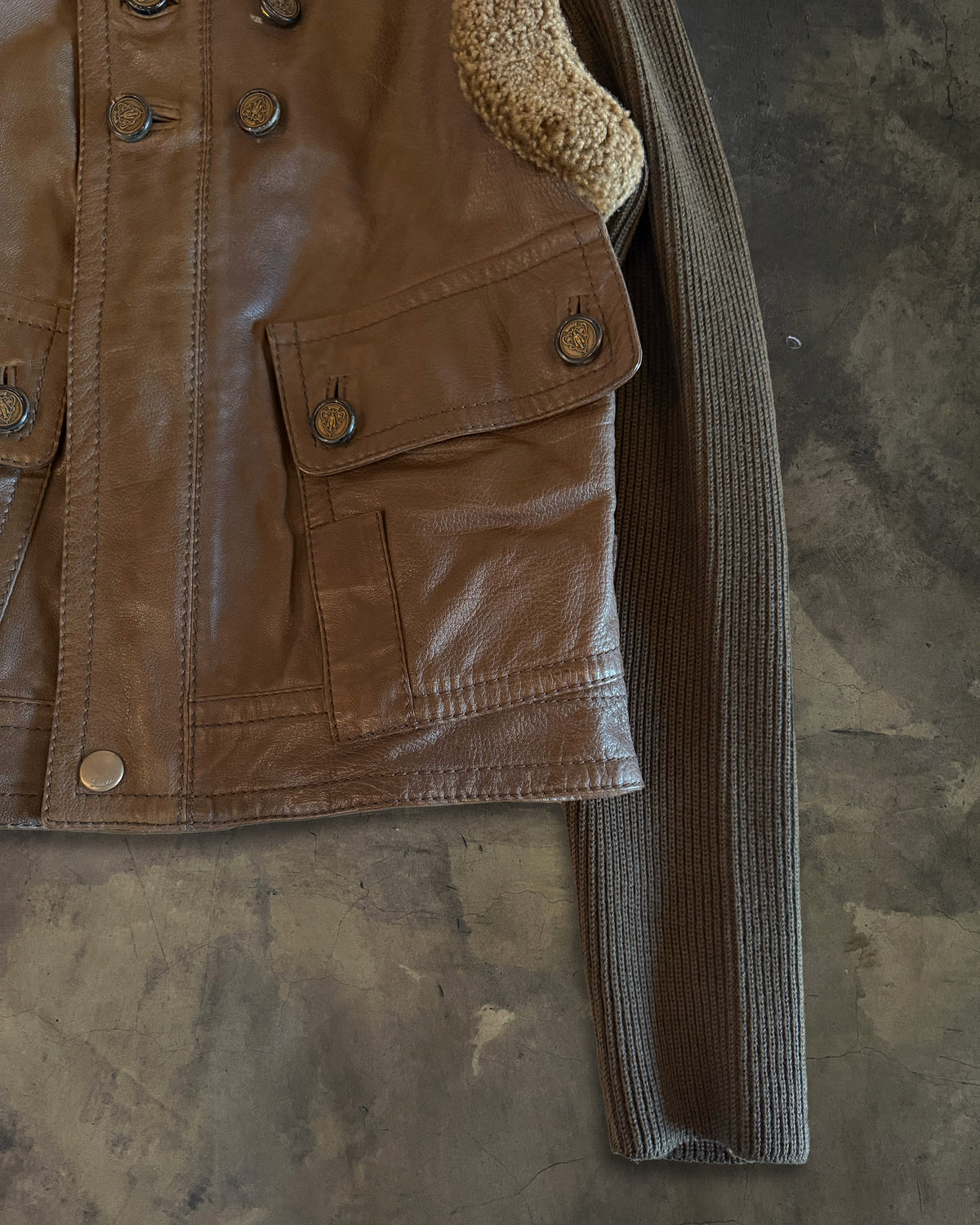 GUCCI FW2008 LEATHER SHEARLING JACKET