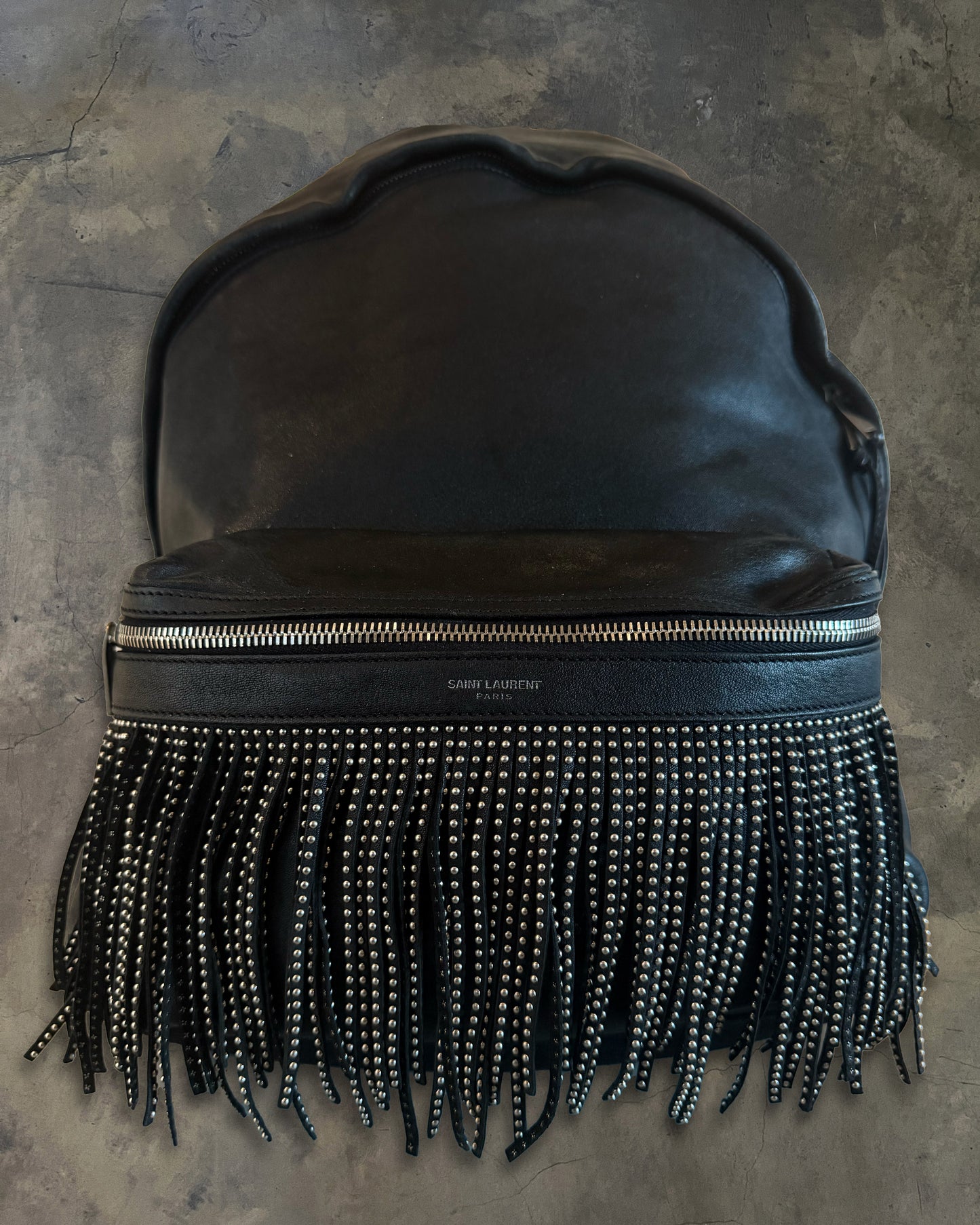 SAINT LAURENT SS2016 LEATHER FRINGE BACKPACK