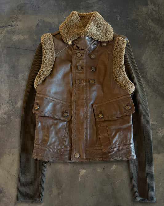 GUCCI FW2008 LEATHER SHEARLING JACKET