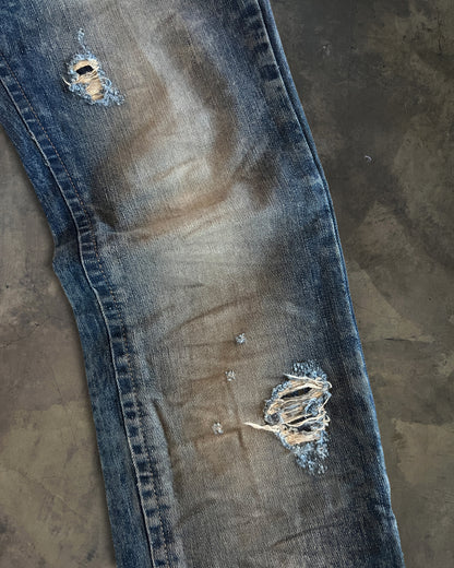 GALLIANO SKINNY WASHED DENIM