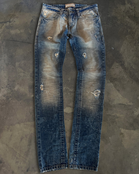 GALLIANO SKINNY WASHED DENIM