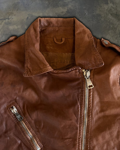 GIORGIO BRATO ASYMETRICAL LEATHER JACKET