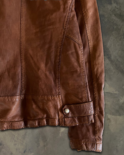 GIORGIO BRATO ASYMETRICAL LEATHER JACKET