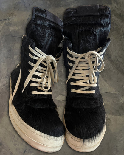 RICK OWENS FW2021 "GETHSEMANE" PONY HAIR GEOBASKETS