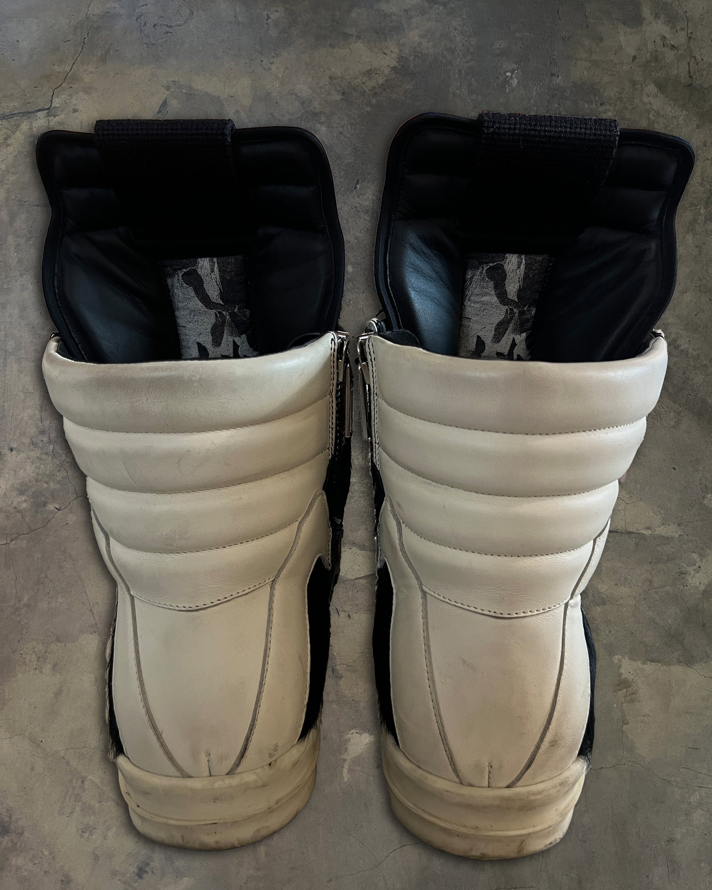 RICK OWENS FW2021 "GETHSEMANE" PONY HAIR GEOBASKETS