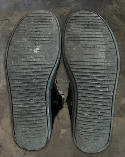 RICK OWENS SS2018 "DIRT" TRIPLE BLACK GEOBASKETS