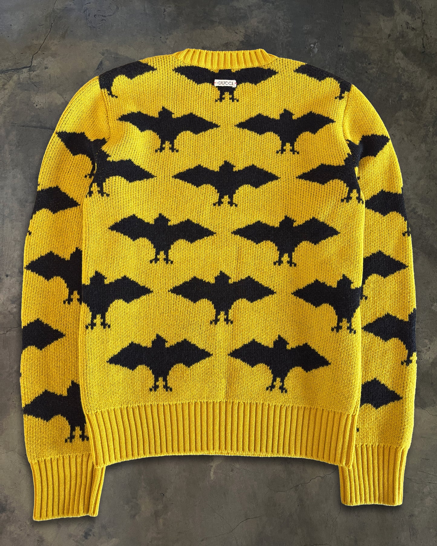 GUCCI FW2017 RUNWAY WOOL BAT JACQUARD KNIT CREWNECK
