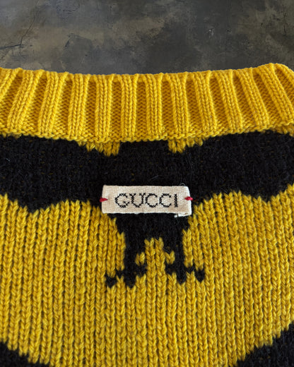 GUCCI FW2017 RUNWAY WOOL BAT JACQUARD KNIT CREWNECK