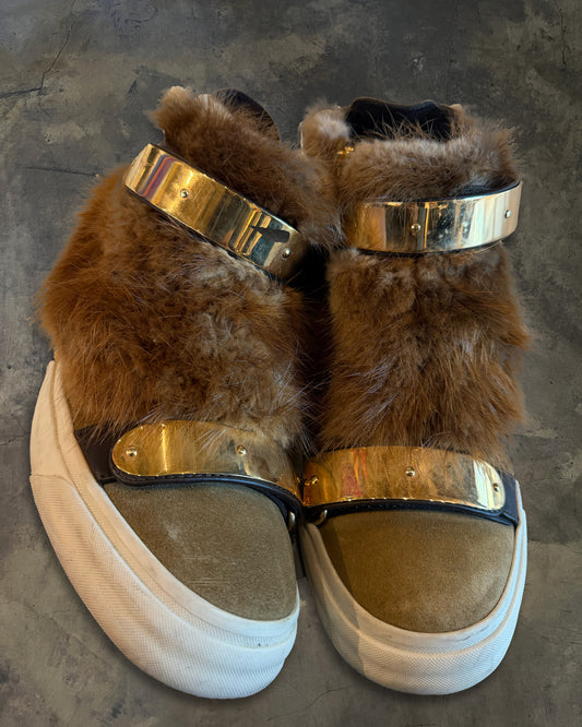 GIUSEPPE ZANOTTI 2012 SUEDE FUR TRIM SNEAKERS