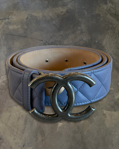 CHANEL LAVENDER QUILTED CC BELT