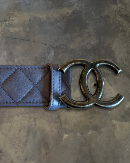 CHANEL LAVENDER QUILTED CC BELT