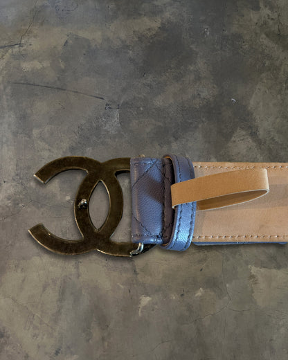 CHANEL LAVENDER QUILTED CC BELT