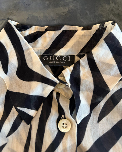 GUCCI BY TOM FORD RUNWAY SS1996 ZEBRA BUTTON UP