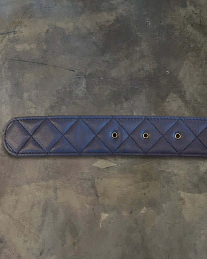 CHANEL LAVENDER QUILTED CC BELT