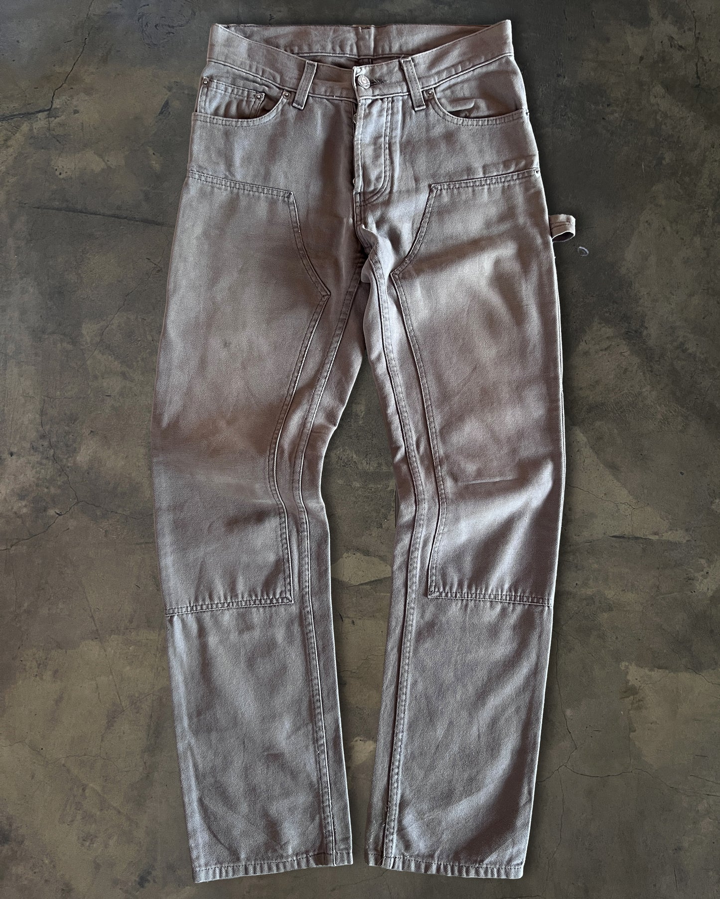 HELMUT LANG SS1999 SAGE DOUBLE KNEE WORK PANTS