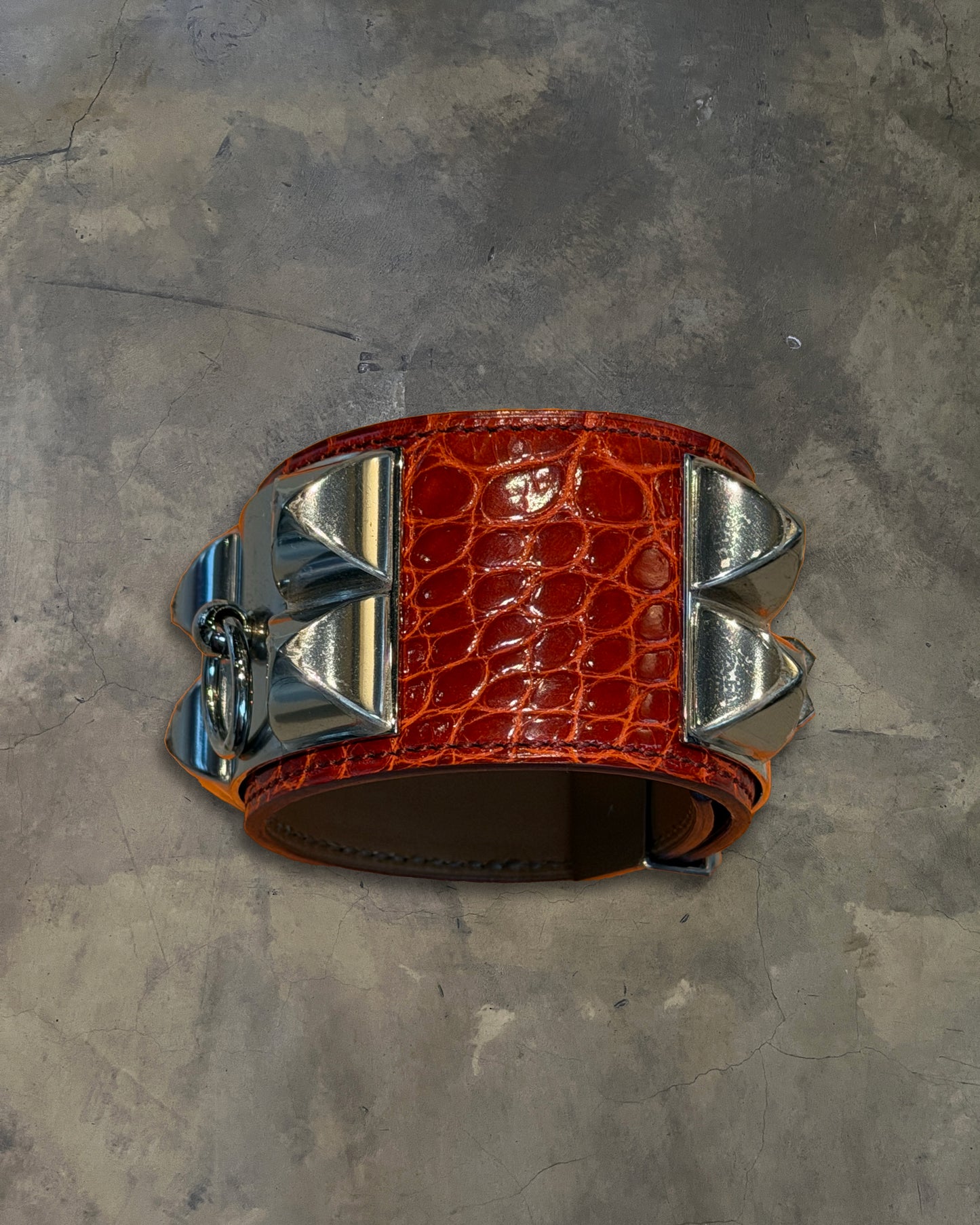 HERMES COLLIER DE CHIEN CROC BRACELET