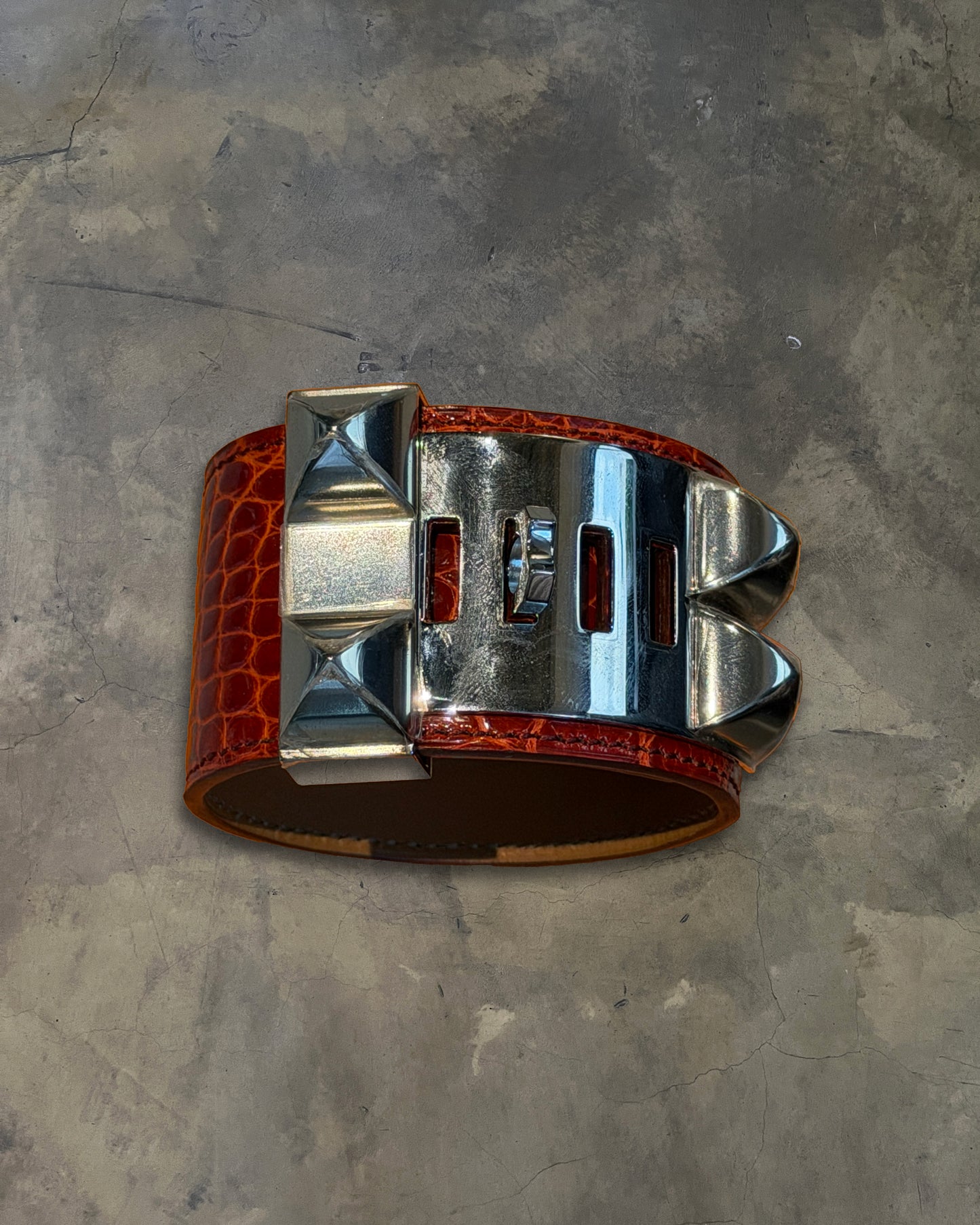HERMES COLLIER DE CHIEN CROC BRACELET