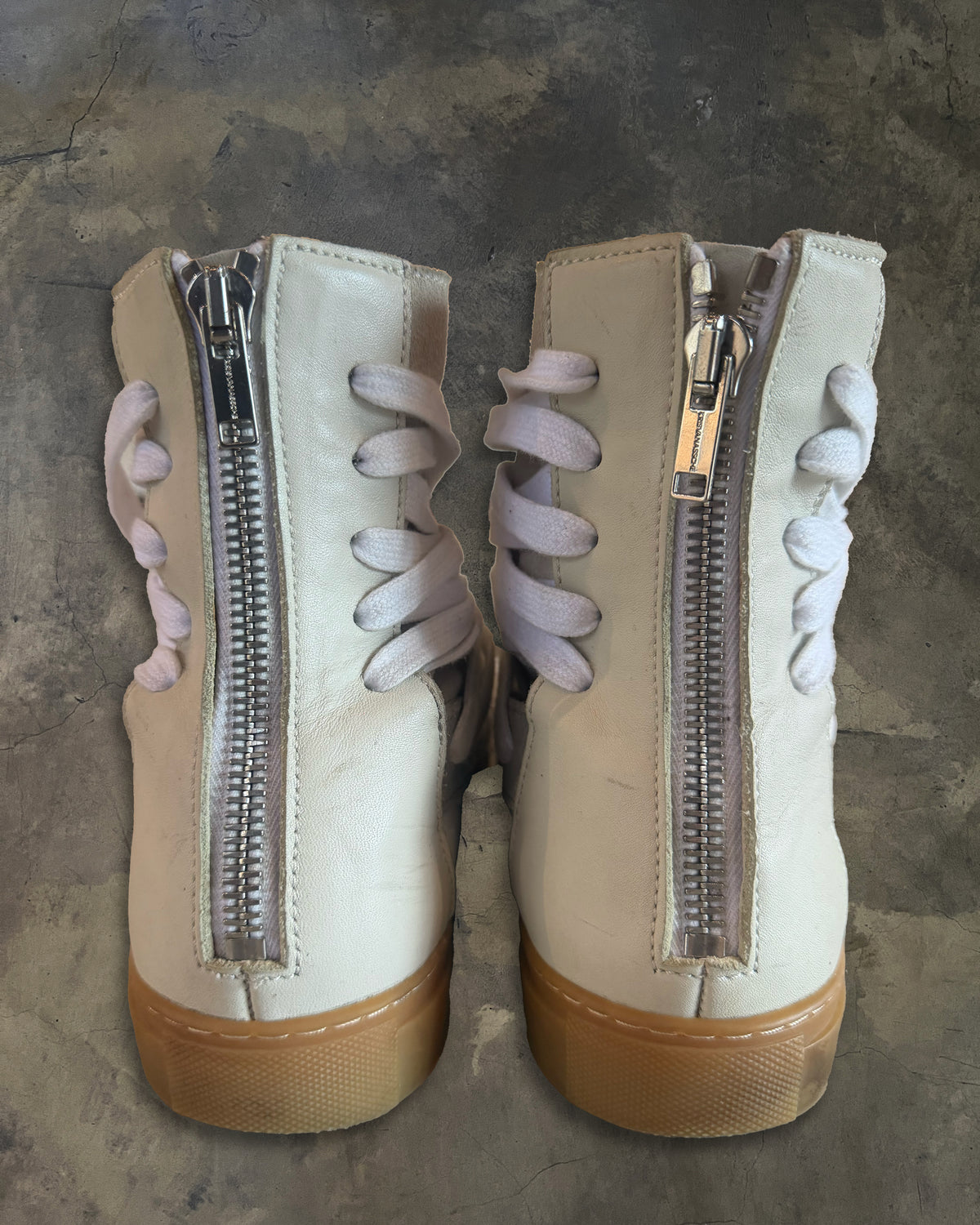 KRISVANASSCHE SS2014 MULTI LACED HIGHTOP SNEAKER