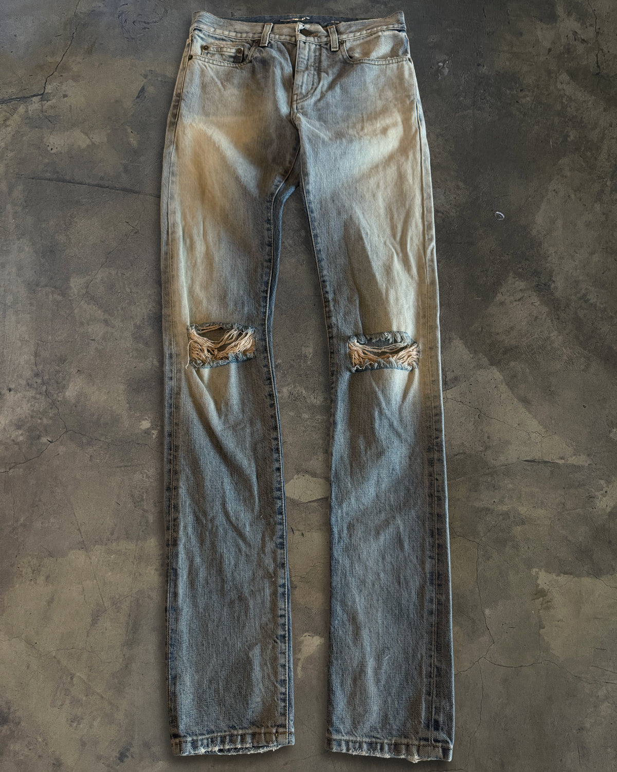 SAINT LAURENT SS2016 RUNWAY D10 SELVEDGE RIPPED DENIM