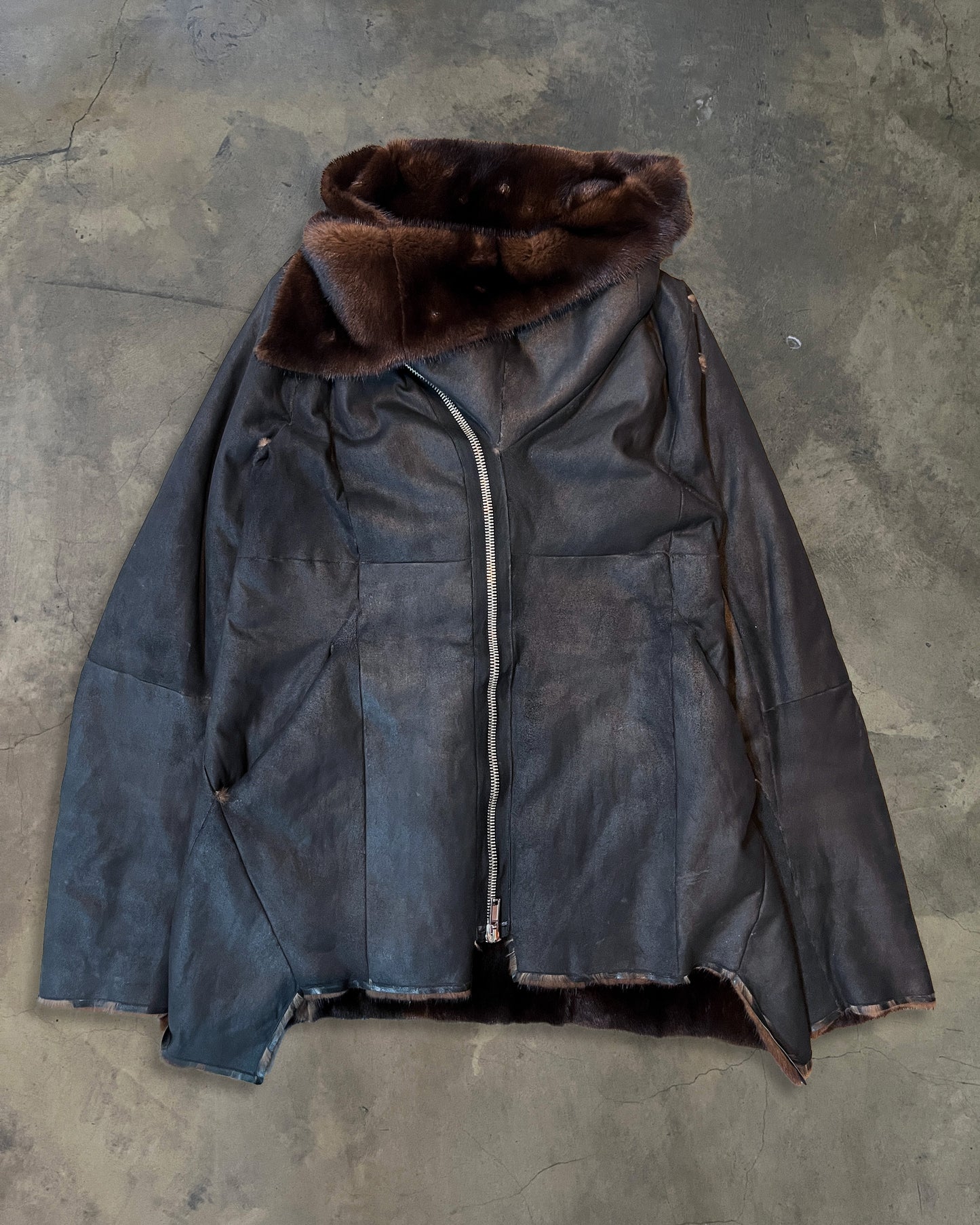 1/1 HUNRICKOWENS KANGAROO LEATHER & SCANDINAVIAN MINK JACKET