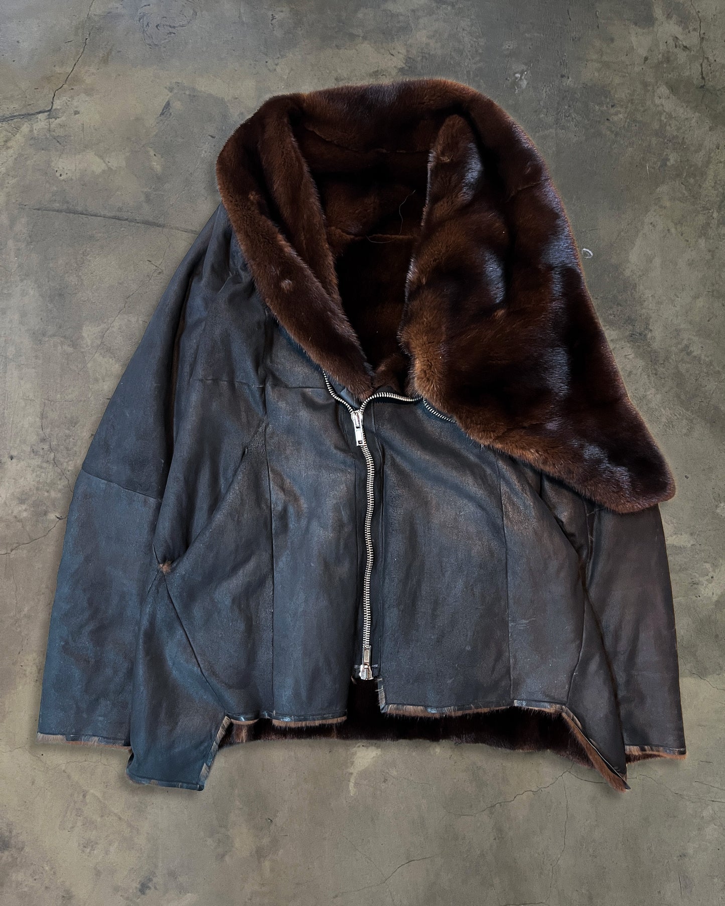 1/1 HUNRICKOWENS KANGAROO LEATHER & SCANDINAVIAN MINK JACKET