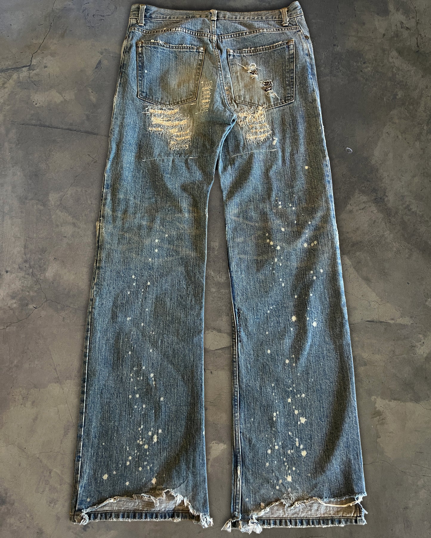 IFSIXWASNINE PIERCED BAGGY MUDMAX DENIM