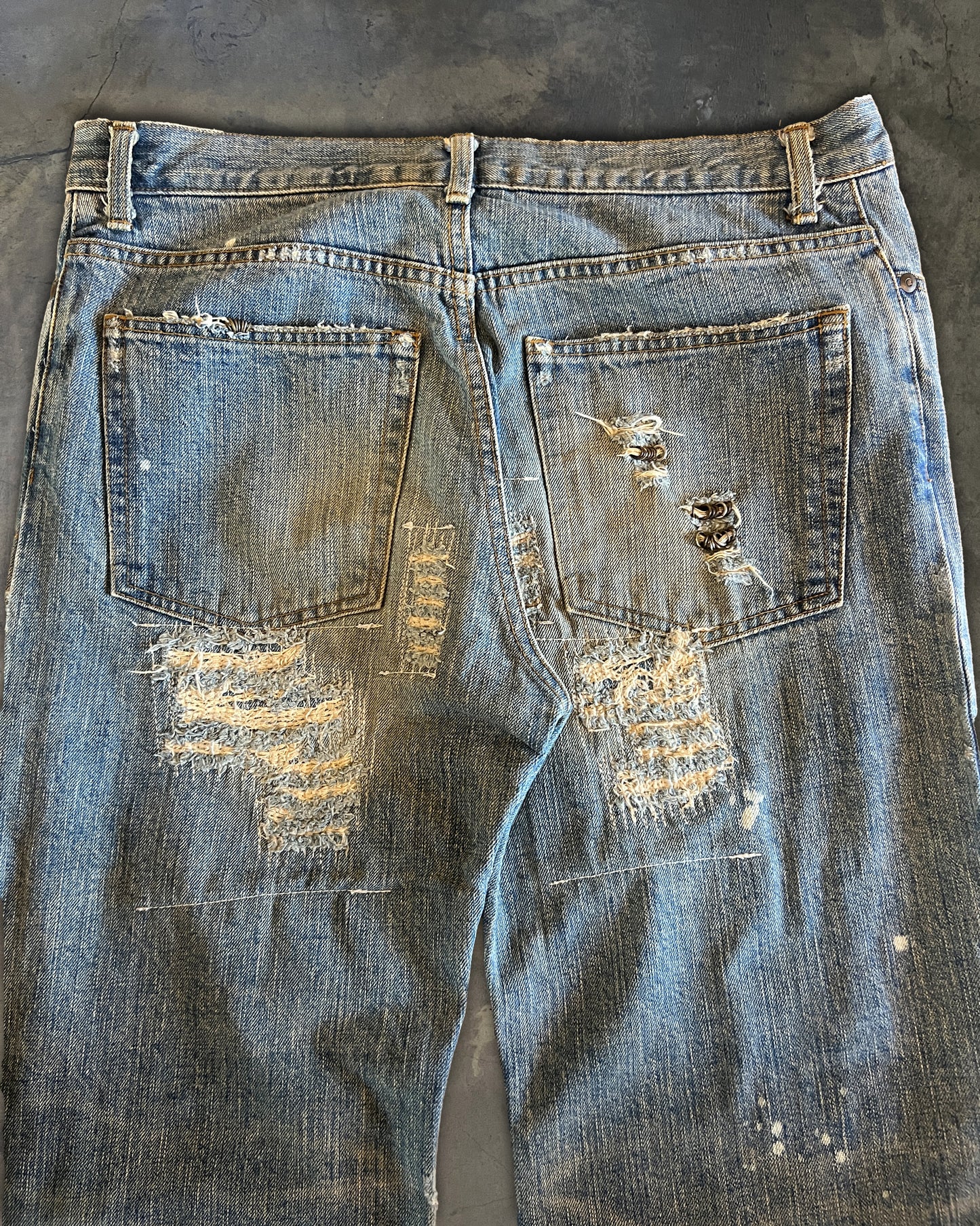 IFSIXWASNINE PIERCED BAGGY MUDMAX DENIM