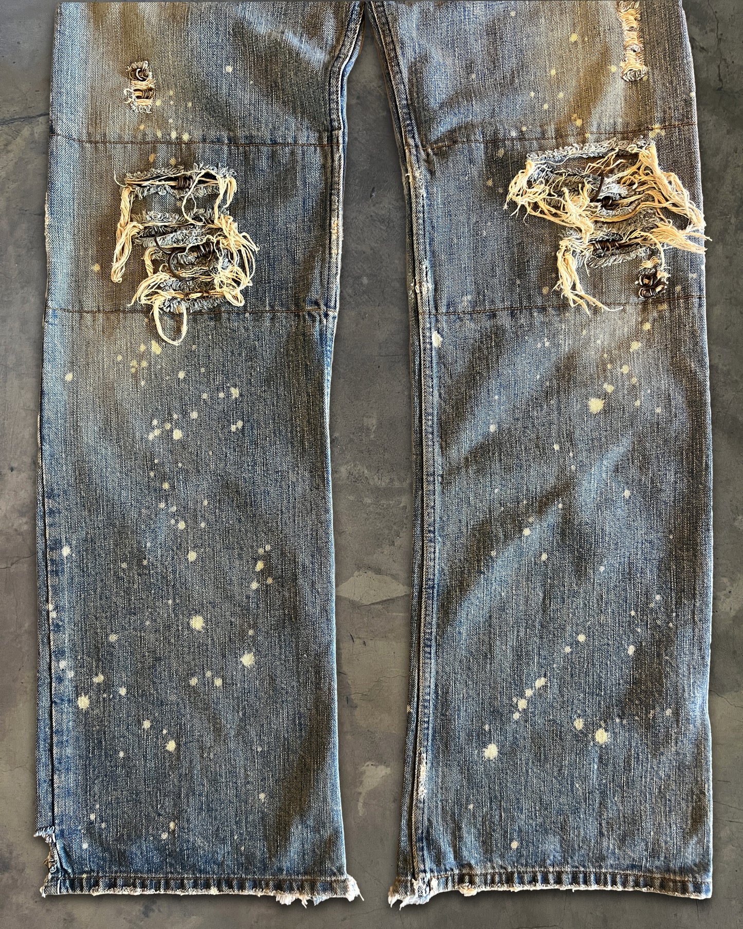 IFSIXWASNINE PIERCED BAGGY MUDMAX DENIM