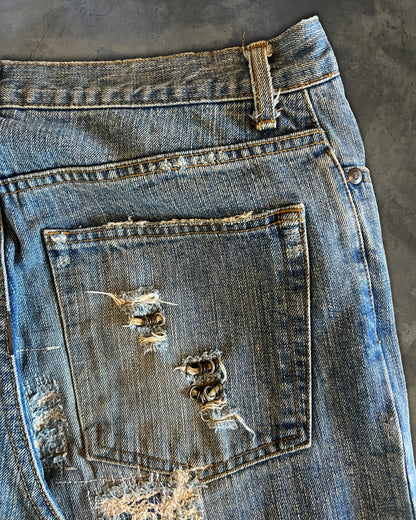 IFSIXWASNINE PIERCED BAGGY MUDMAX DENIM