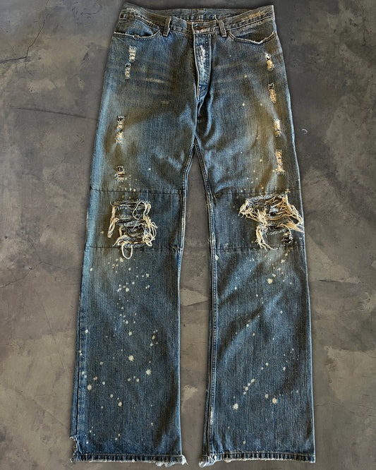 IFSIXWASNINE PIERCED BAGGY MUDMAX DENIM