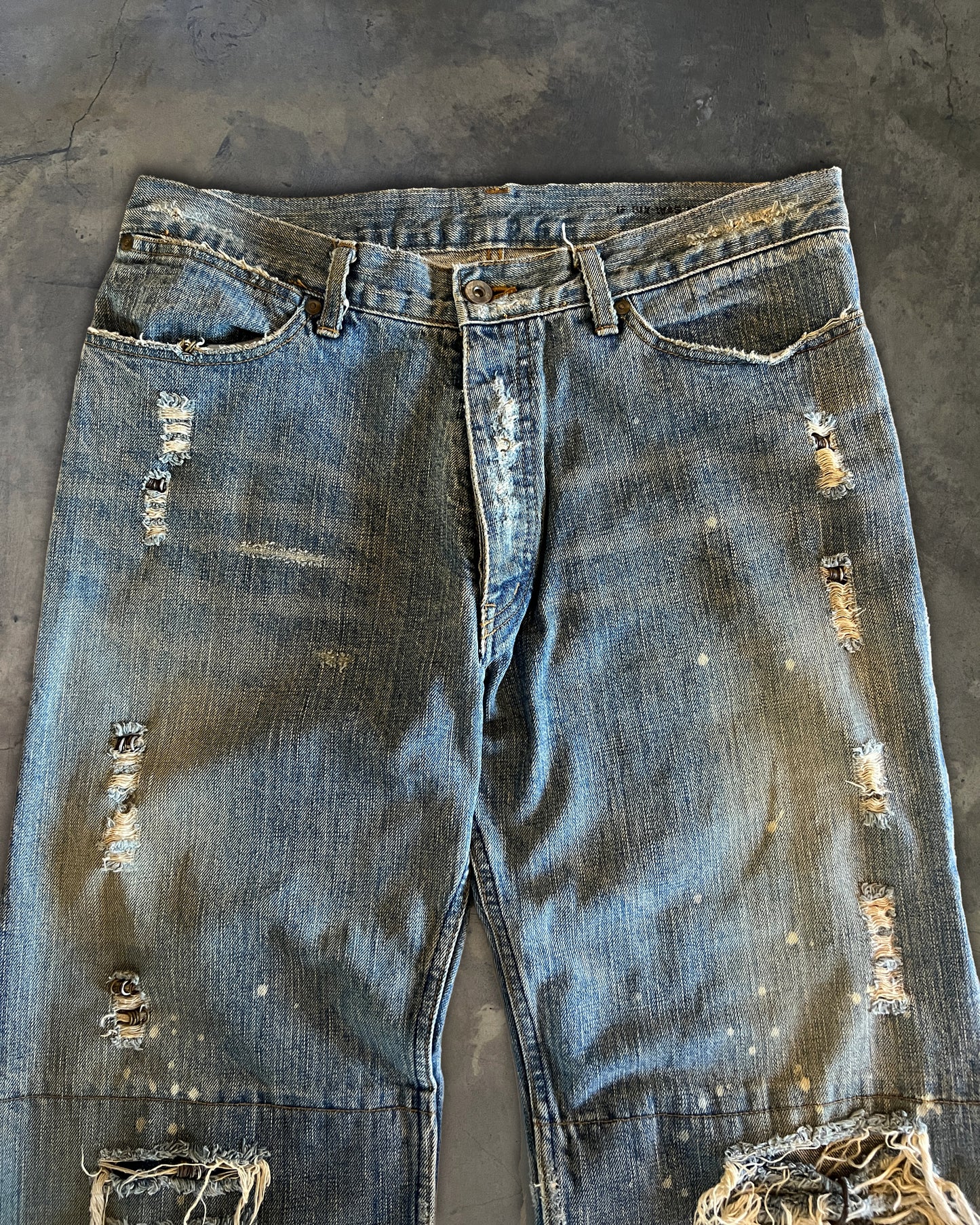 IFSIXWASNINE PIERCED BAGGY MUDMAX DENIM