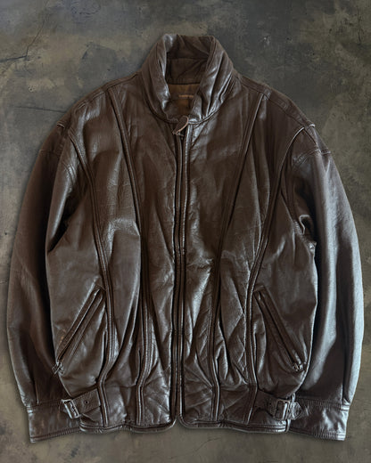 80's ISSEY MIYAKE LEATHER PANELED JACKET