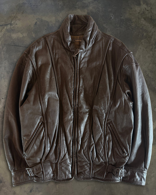 80's ISSEY MIYAKE LEATHER PANELED JACKET