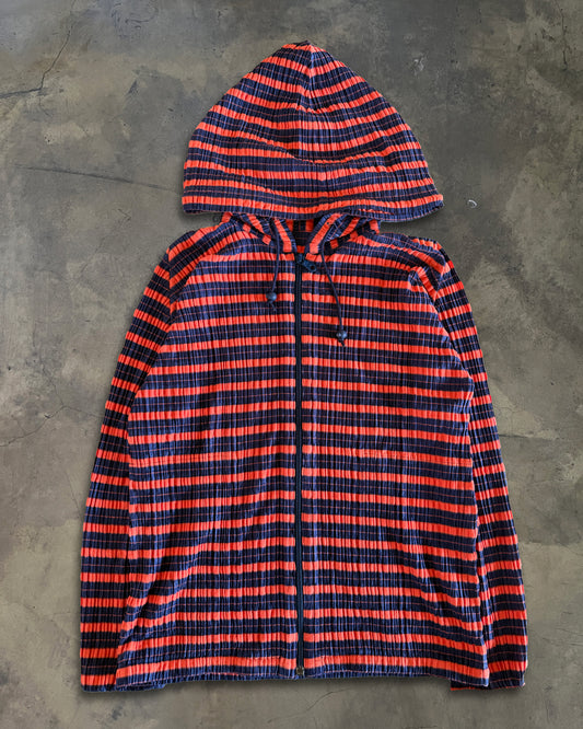 ISSEY MIYAKE PLEATS PLEASE STRIPED HOODIE