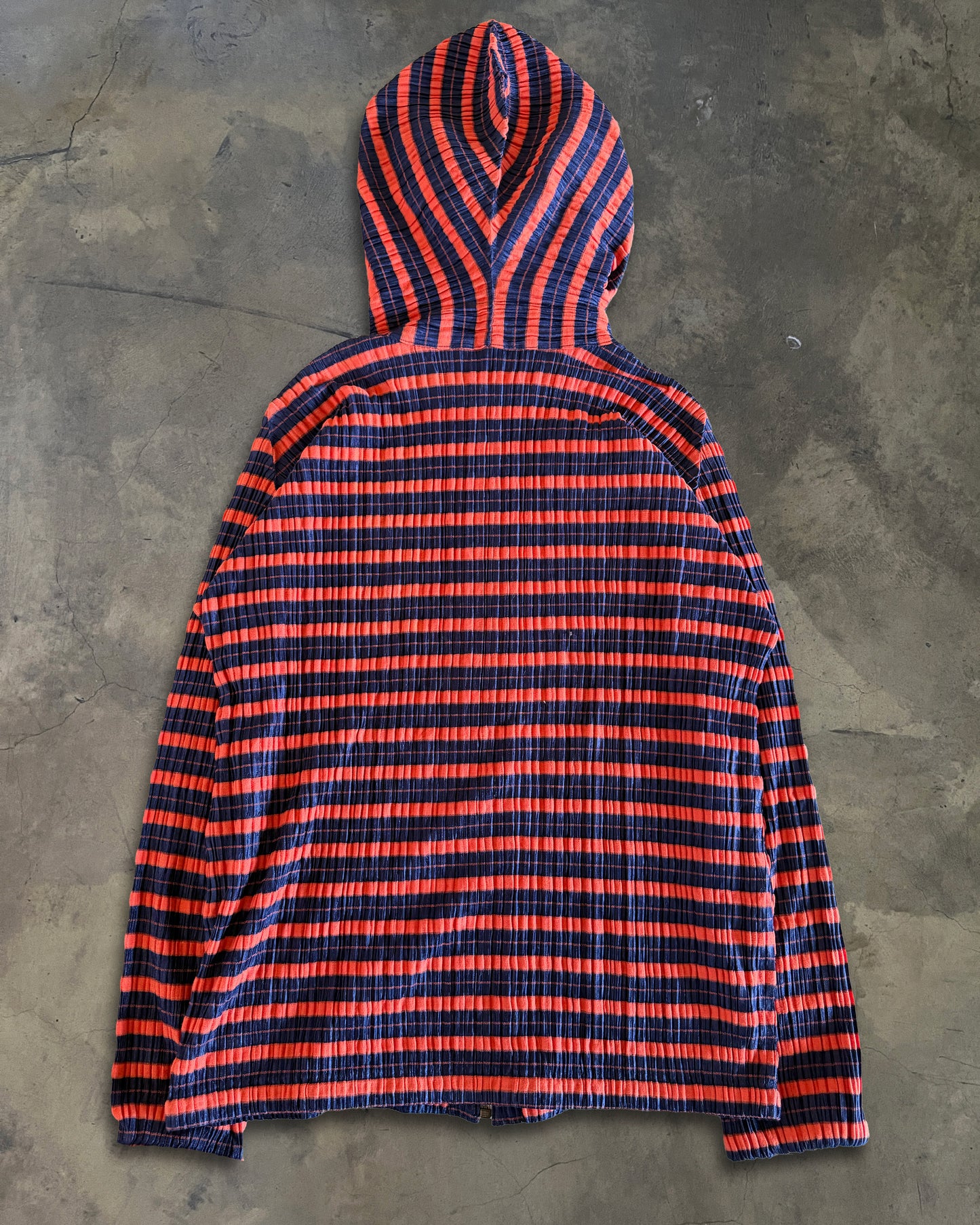 ISSEY MIYAKE PLEATS PLEASE STRIPED HOODIE