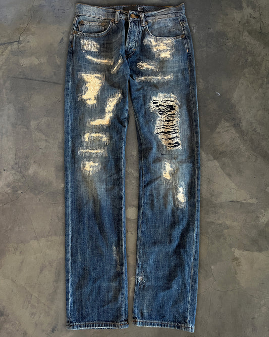 JUST CAVALLI PATCHED DENIM