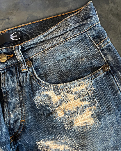 JUST CAVALLI PATCHED DENIM