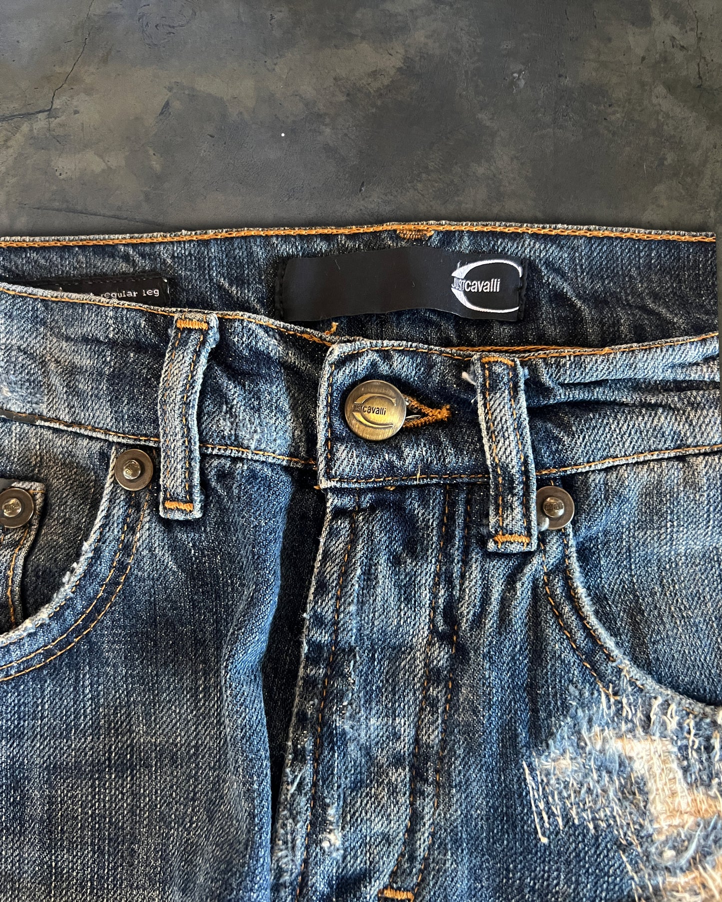 JUST CAVALLI PATCHED DENIM