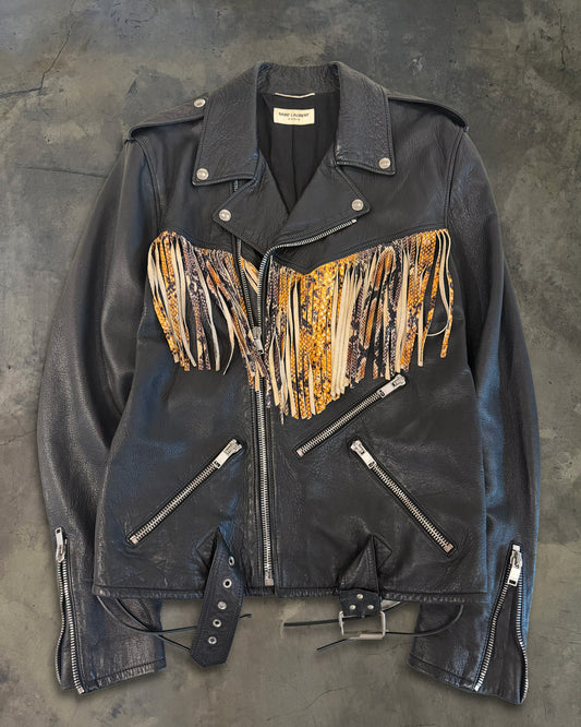SAINT LAURENT SS2016 SURF SOUNDS SNAKE FRINGE JACKET