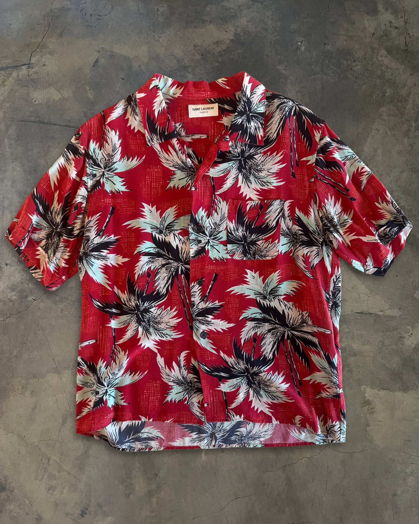 SAINT LAURENT SS2013 RED FLORAL SHIRT