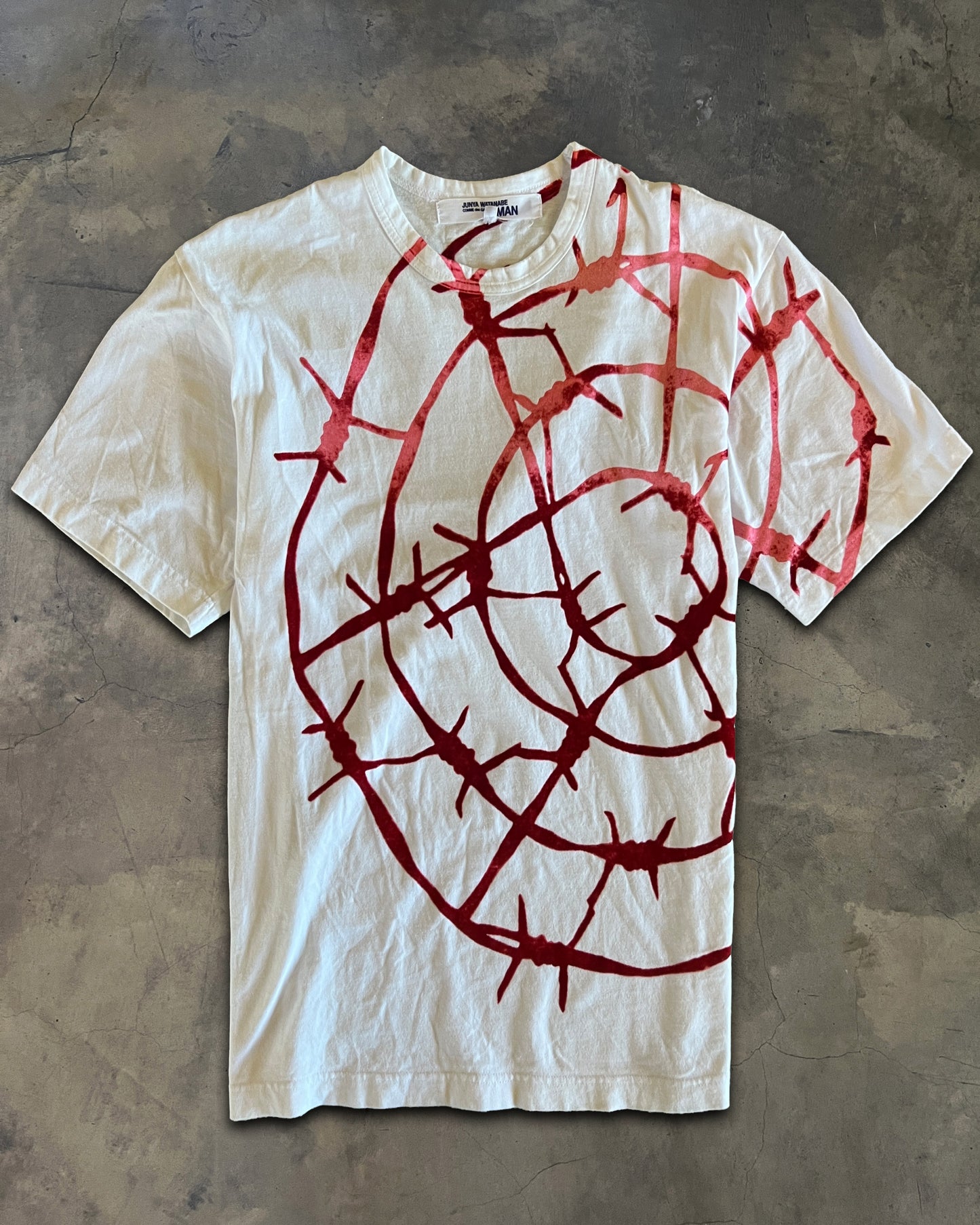 JUNYA WATANABE SS2004 VELOUR BARBED WIRE TEE