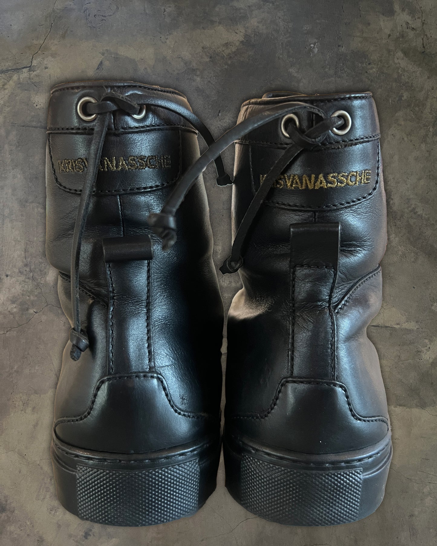 KRIS VAN ASSCHE ASYMMETRICAL VELCRO HI TOPS