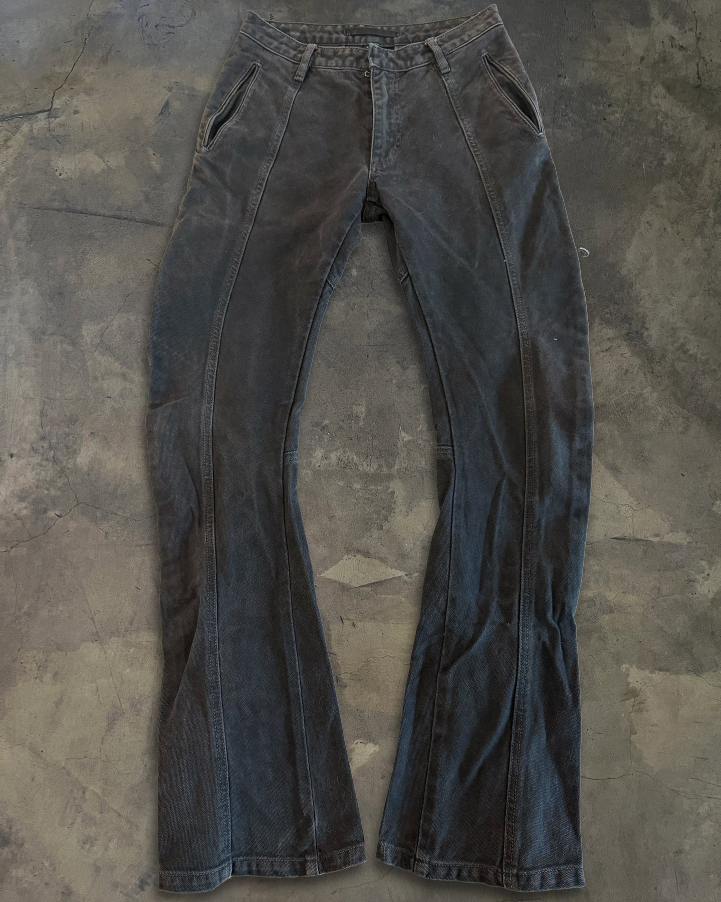 RIPVANWINKLE J CUT ANKLE ZIPPER BLOCK PANTS