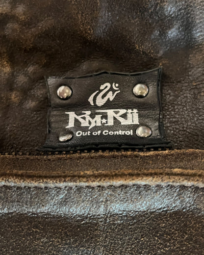 KMRii BROWN PYTHON / COWHIDE STUDDED BELT