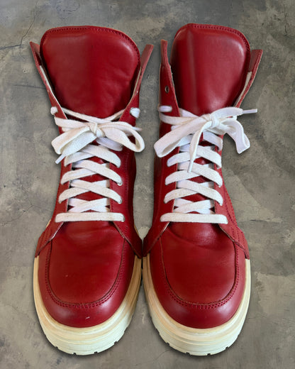 KRISVANASSCHE RED HIGH TOP SNEAKERS